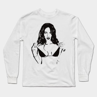 Megan Fox Artwork Design Long Sleeve T-Shirt